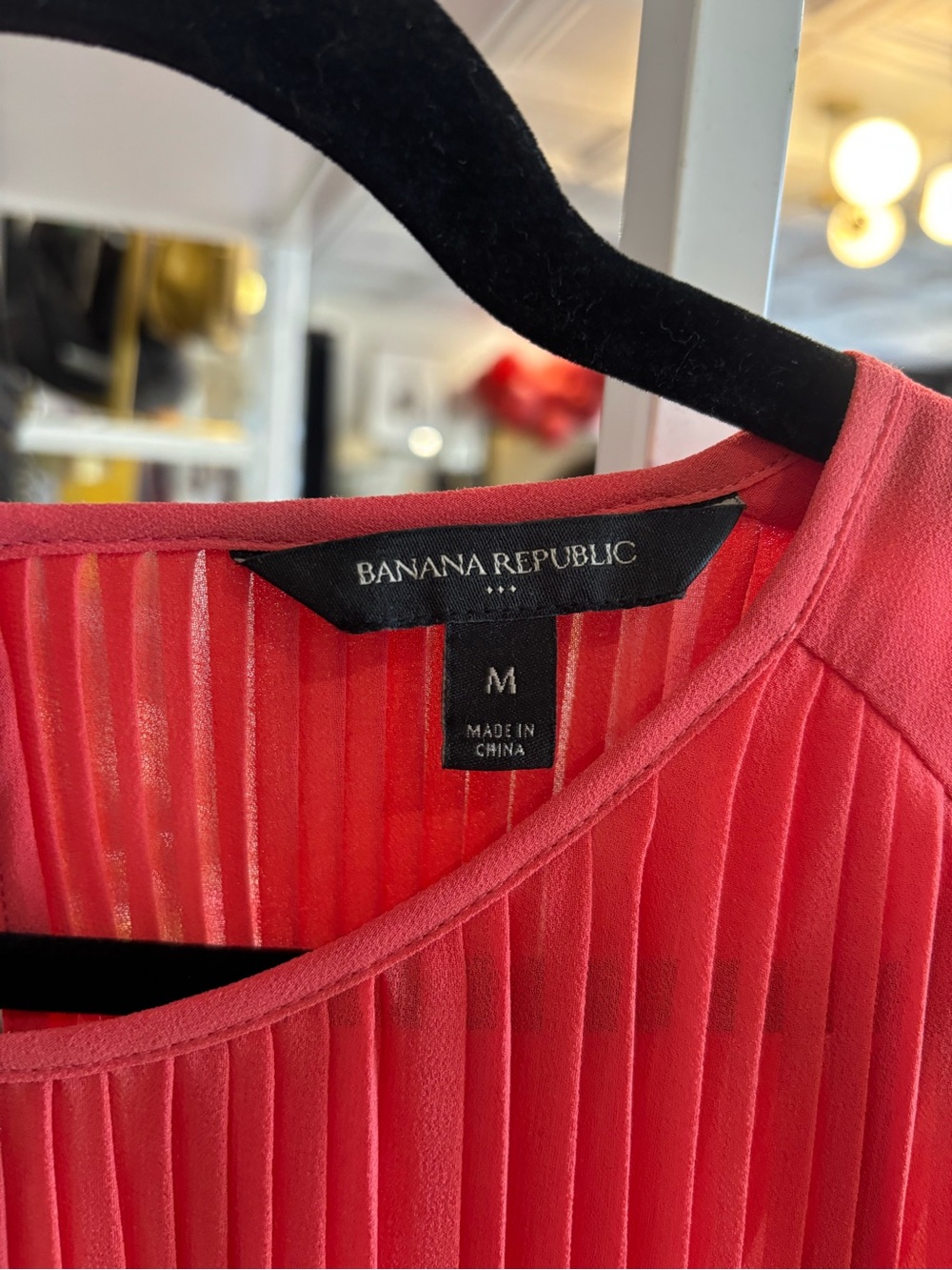 Banana Republic Coral Pleated Tie-Waist Midi Dress - Picture 4 of 4